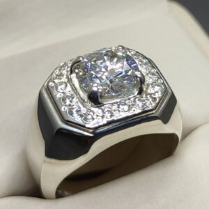 2 Carat Moissanite Men’s Engagement Ring