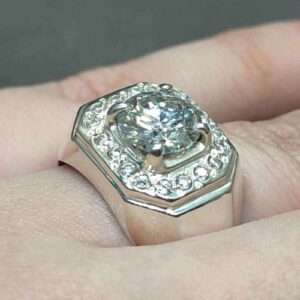 2 Carat Moissanite Men’s Engagement Ring
