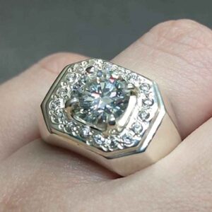 2 Carat Moissanite Men’s Engagement Ring