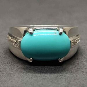 Nishapuri Feroza 925 Silver Ring
