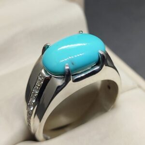 Nishapuri Feroza 925 Silver Ring