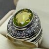 13 Carat Lab Peridot Mens Ring
