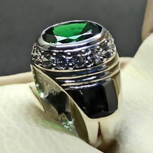 Green Lab Zircon Sterling Silver 925 Ring