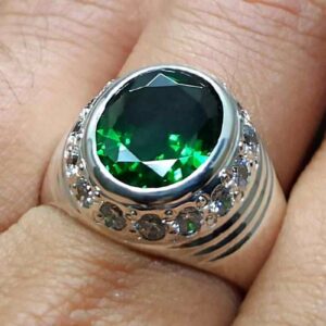 Green Lab Zircon Sterling Silver 925 Ring