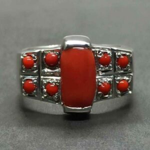 Australian Deep Red Coral Men’s Heavy Ring