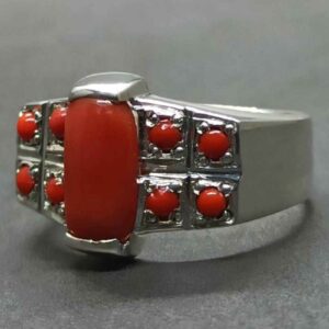 Australian Deep Red Coral Men’s Heavy Ring