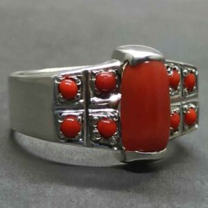 Australian Deep Red Coral Men’s Heavy Ring