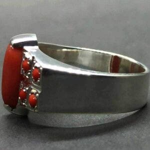 Australian Deep Red Coral Men’s Heavy Ring