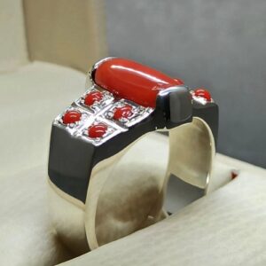 Australian Deep Red Coral Men’s Heavy Ring
