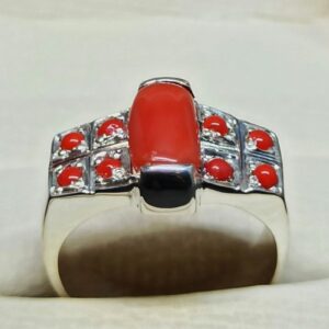 Australian Deep Red Coral Men’s Heavy Ring