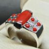 Australian Deep Red Coral Men’s Heavy Ring