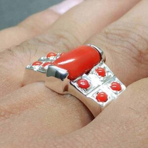 Australian Deep Red Coral Men’s Heavy Ring