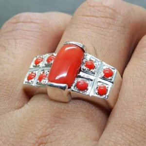 Australian Deep Red Coral Men’s Heavy Ring