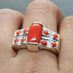Australian Deep Red Coral Men’s Heavy Ring