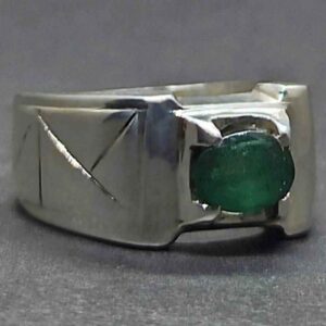 1 Carat Zambian Emerald Men’s Elegant Ring