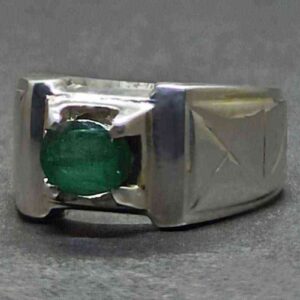 1 Carat Zambian Emerald Men’s Elegant Ring