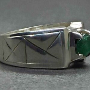 1 Carat Zambian Emerald Men’s Elegant Ring