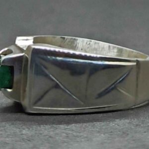 1 Carat Zambian Emerald Men’s Elegant Ring