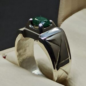 1 Carat Zambian Emerald Men’s Elegant Ring