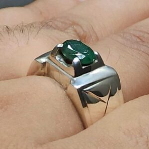 1 Carat Zambian Emerald Men’s Elegant Ring