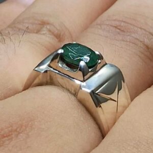1 Carat Zambian Emerald Men’s Elegant Ring