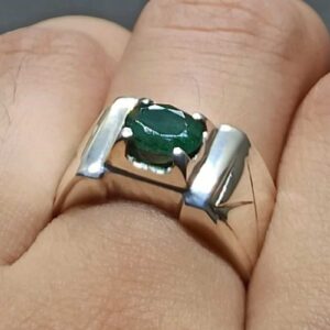 1 Carat Zambian Emerald Men’s Elegant Ring