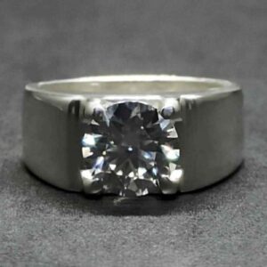 2 Carat Moissanite Men’s Plain Ring