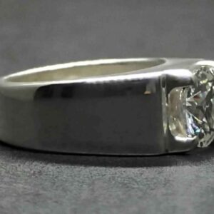 2 Carat Moissanite Men’s Plain Ring
