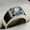 2 Carat Moissanite Men’s Plain Ring