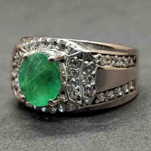 Zambian Emerald Men’s Channel Set Ring