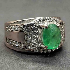 Zambian Emerald Men’s Channel Set Ring