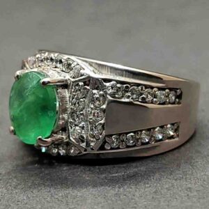 Zambian Emerald Men’s Channel Set Ring