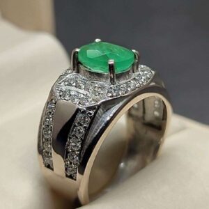 Zambian Emerald Men’s Channel Set Ring