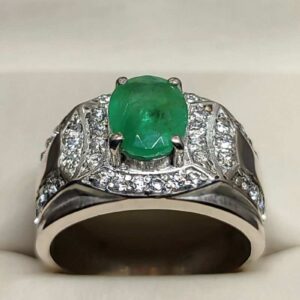 Zambian Emerald Men’s Channel Set Ring