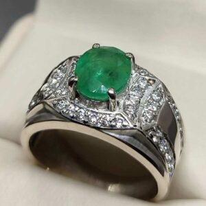 Zambian Emerald Men’s Channel Set Ring