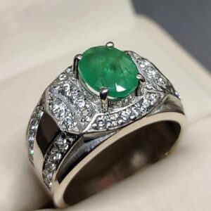 Zambian Emerald Men’s Channel Set Ring