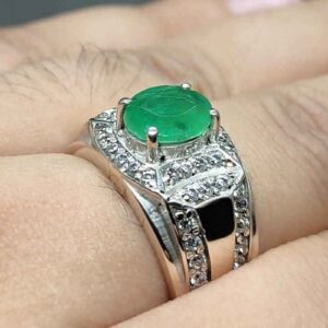 Zambian Emerald Men’s Channel Set Ring