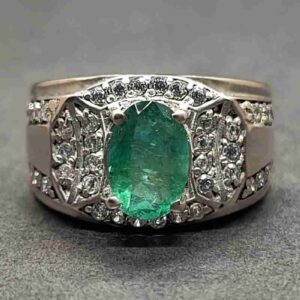 Zambian Emerald Men’s Channel Set Ring