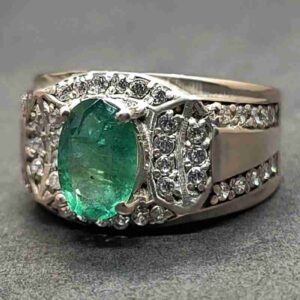 Zambian Emerald Men’s Channel Set Ring