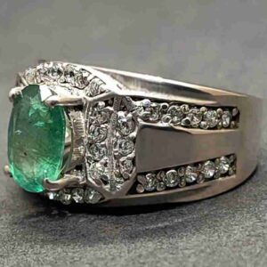 Zambian Emerald Men’s Channel Set Ring
