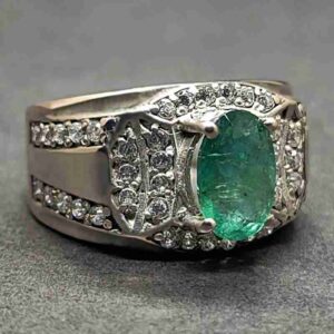 Zambian Emerald Men’s Channel Set Ring