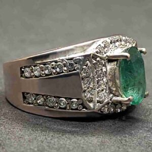 Zambian Emerald Men’s Channel Set Ring