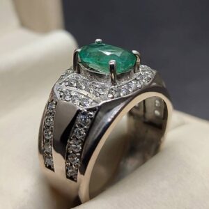 Zambian Emerald Men’s Channel Set Ring