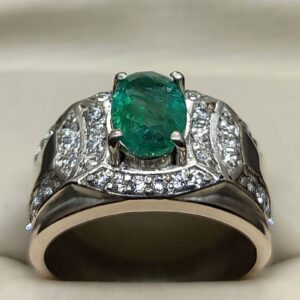 Zambian Emerald Men’s Channel Set Ring