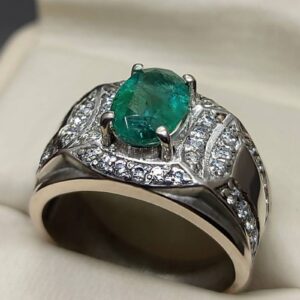 Zambian Emerald Men’s Channel Set Ring