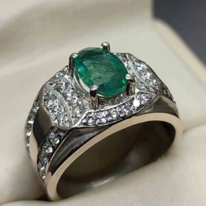 Zambian Emerald Men’s Channel Set Ring