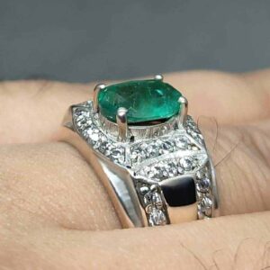 Zambian Emerald Men’s Channel Set Ring