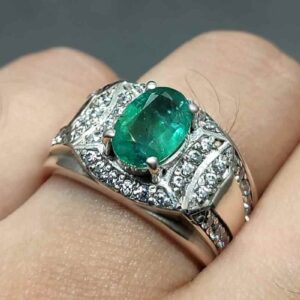 Zambian Emerald Men’s Channel Set Ring