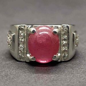 8 Carat Cabochon Ruby Mens Ring