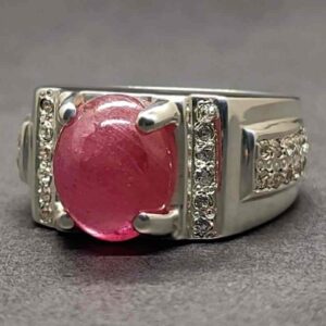8 Carat Cabochon Ruby Mens Ring